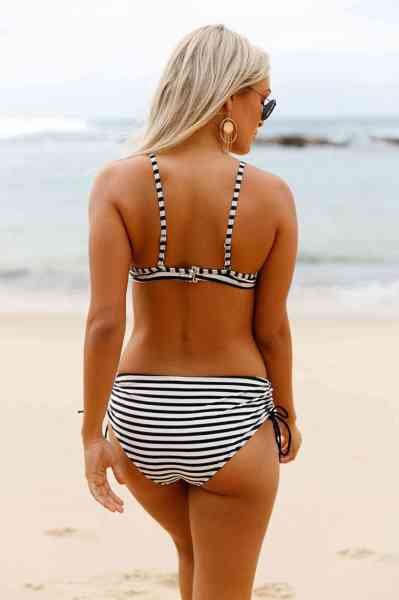 Angelsin Siyah Beyaz Destekli Bikini Alt