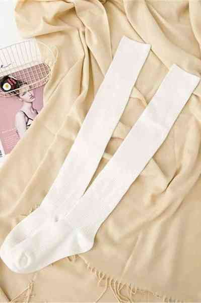 Merry See Parfümlü Örgü Diz Üstü Çorap Beyaz