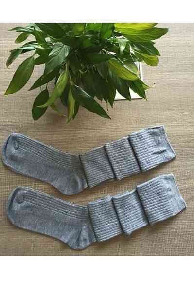 Merry See Parfümlü Örgü Diz Üstü Çorap Gri