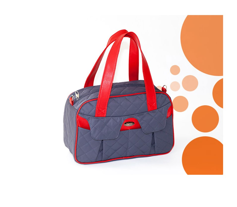 Babyes Luna Bebek Bakım Çantası Gri/Kırmızı