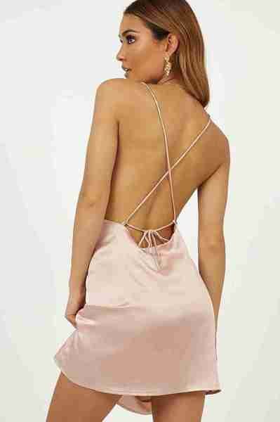 Merry See Kısa Saten Gecelik Pembe
