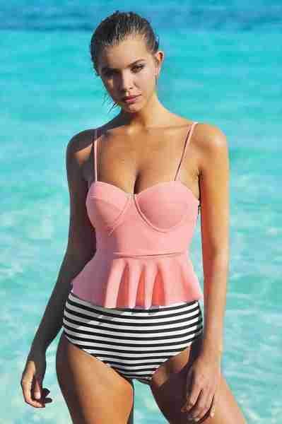 Angelsin Yüksek Bel Bikini Alt Çok Renkli