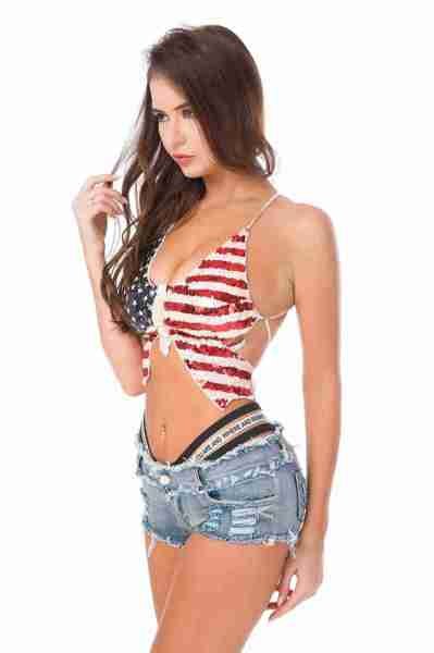 Merry See Bel Lastik Detaylı Denim Kot Şort Mavi