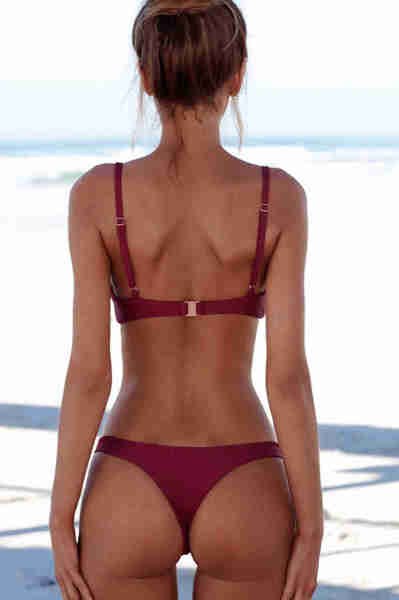 Angelsin Bikini Tek Üst Bordo