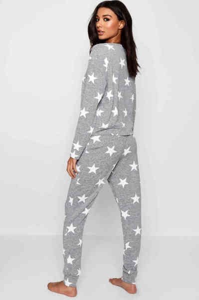 Merry See Penye Yıldızlı Eşofman Pijama Takım Çok Renkli