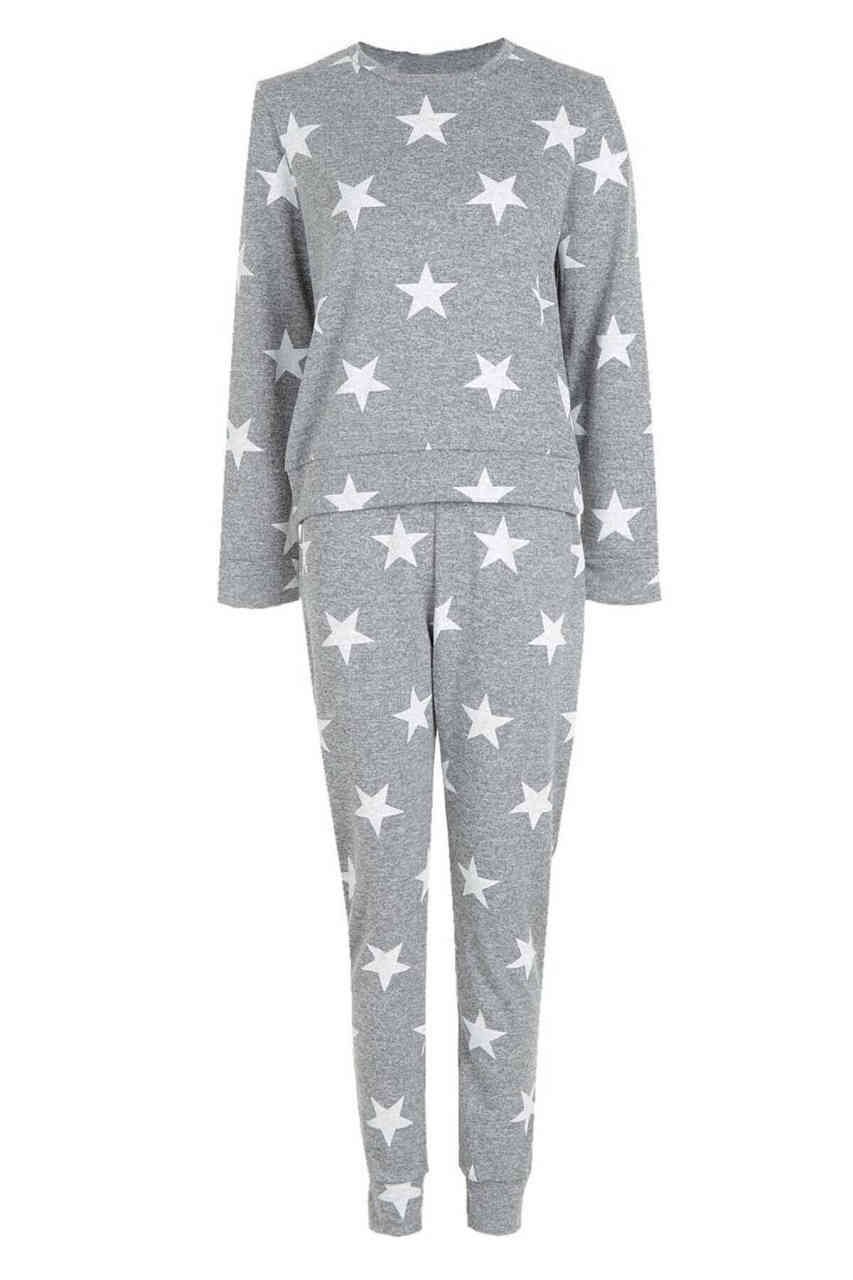 Merry See Penye Yıldızlı Eşofman Pijama Takım Çok Renkli