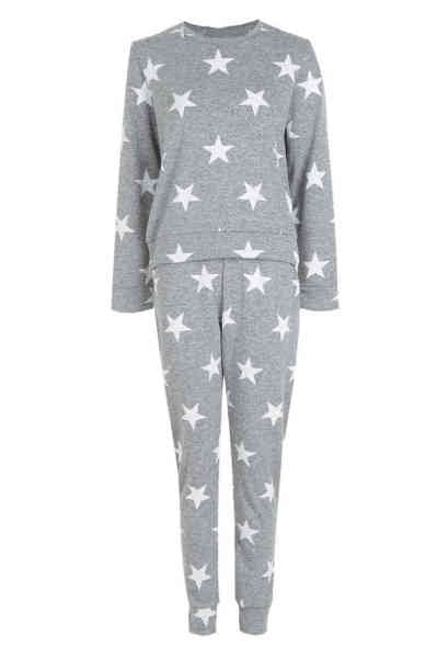 Merry See Penye Yıldızlı Eşofman Pijama Takım Çok Renkli