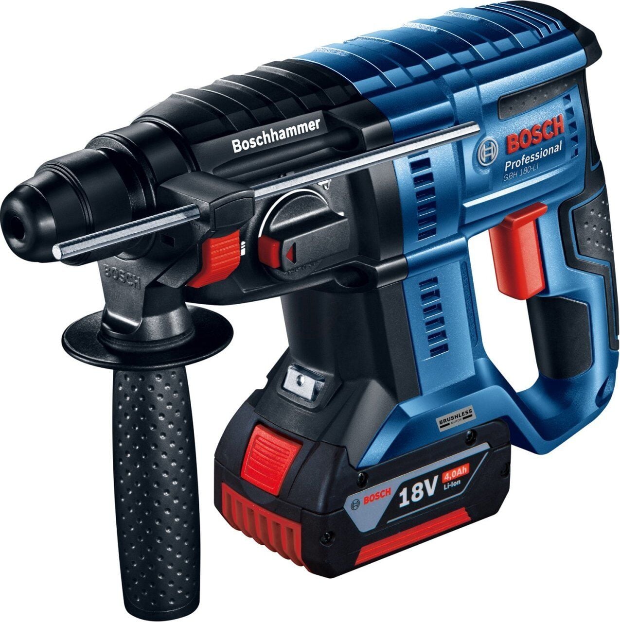 Bosch Akülü Kırıcı Delici Makine SDS Plus GBH 180-LI + 2 x 4,0 Ah Akü }}