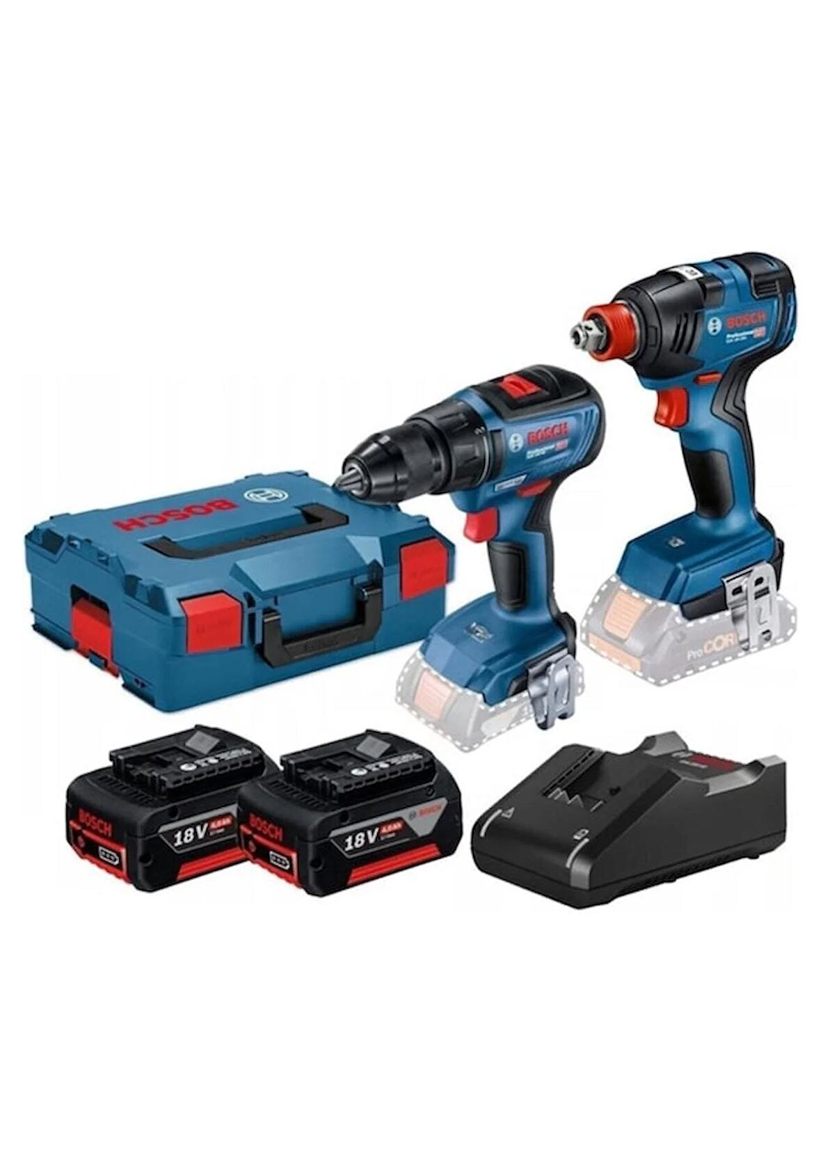 Bosch GDX 18V-200 + GSR 18V-50 + 2 x 4.0 Ah Akülü Set }}
