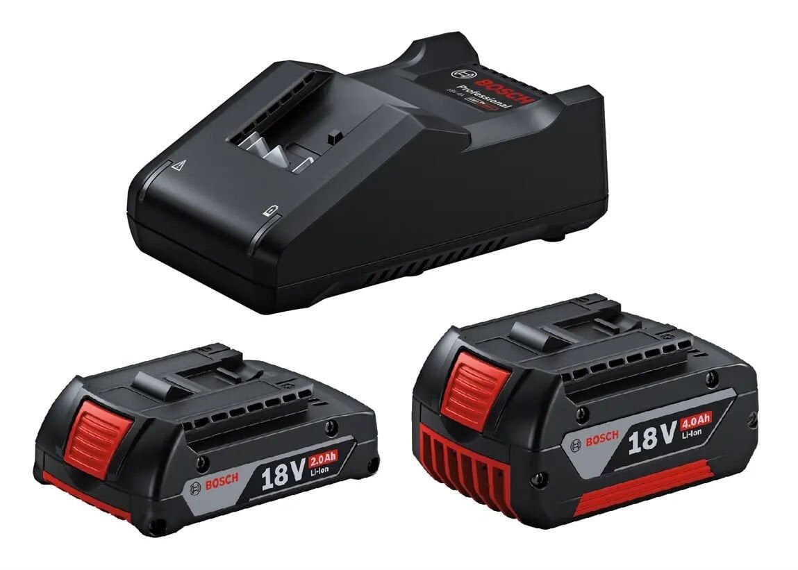 Bosch GBA 18V 2,0 Ah + GBA 18V 4,0 Ah }}